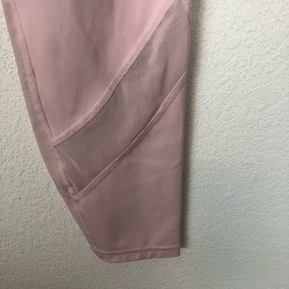 Athleta Eclipse Tights 7/8 Ballerina Gown Light Pink Mesh Inserts Medium - Picture 3 of 7